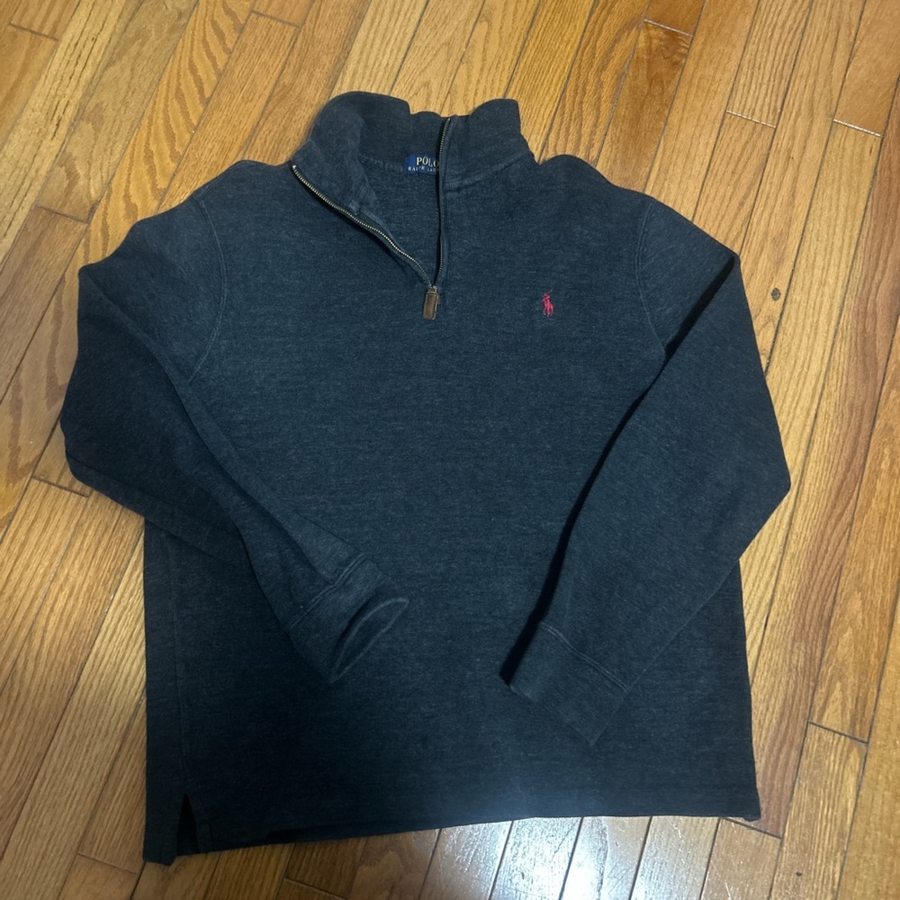 Polo by Ralph Lauren Men's Dark Gray Zip-Up Sweater